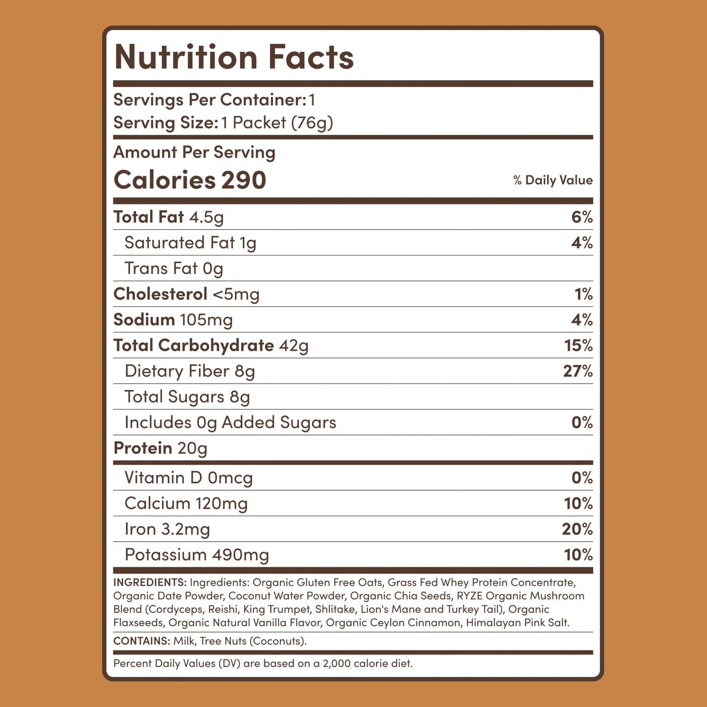 Mushroom Overnight Oats 14 Servings - 09AK