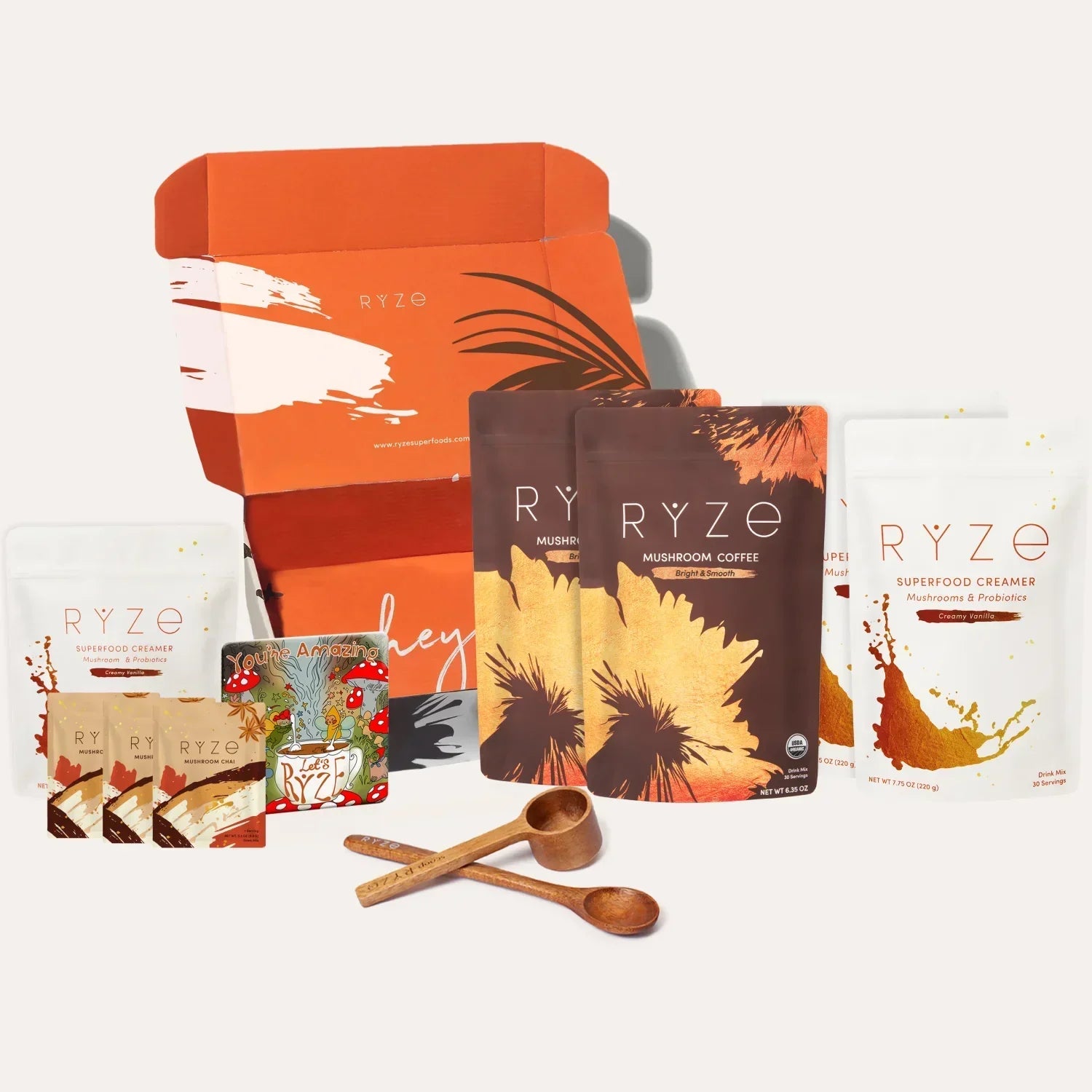 RYZE Lovers Gift Set: 2 Coffees + 2 Creamers - M8RH