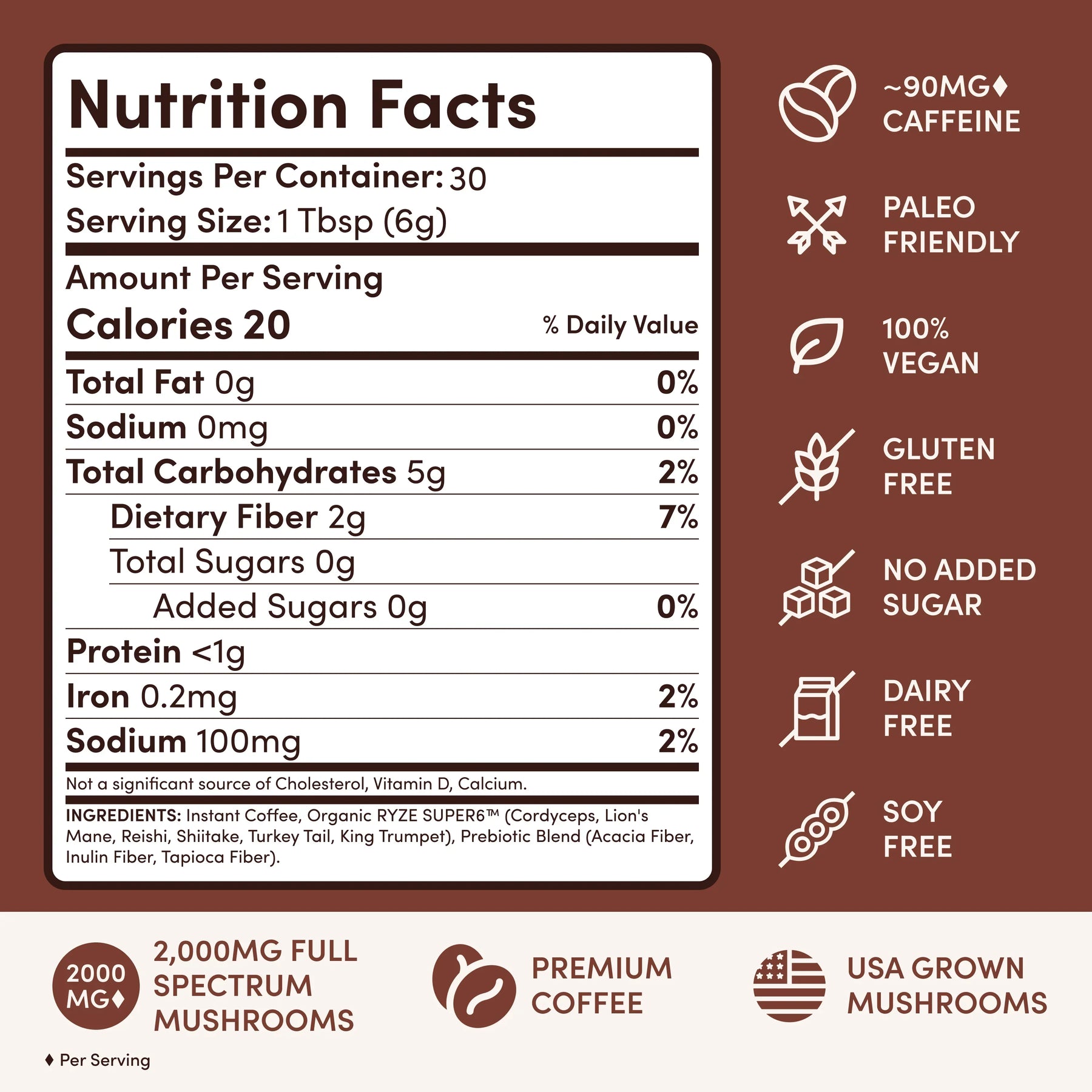 Mushroom Coffee House Blend 30 Servings - QXZL