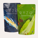 RYZE Mushroom Matcha - with 6 Organic Adaptogenic Mushrooms Grown In USA and Ceremonial-Grade Japanese Matcha - W69L