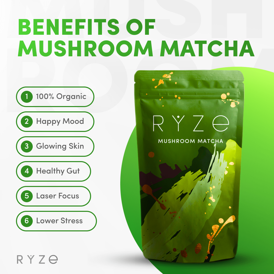 RYZE Organic Mushroom Matcha Starter Kit (60 servings) - K47B